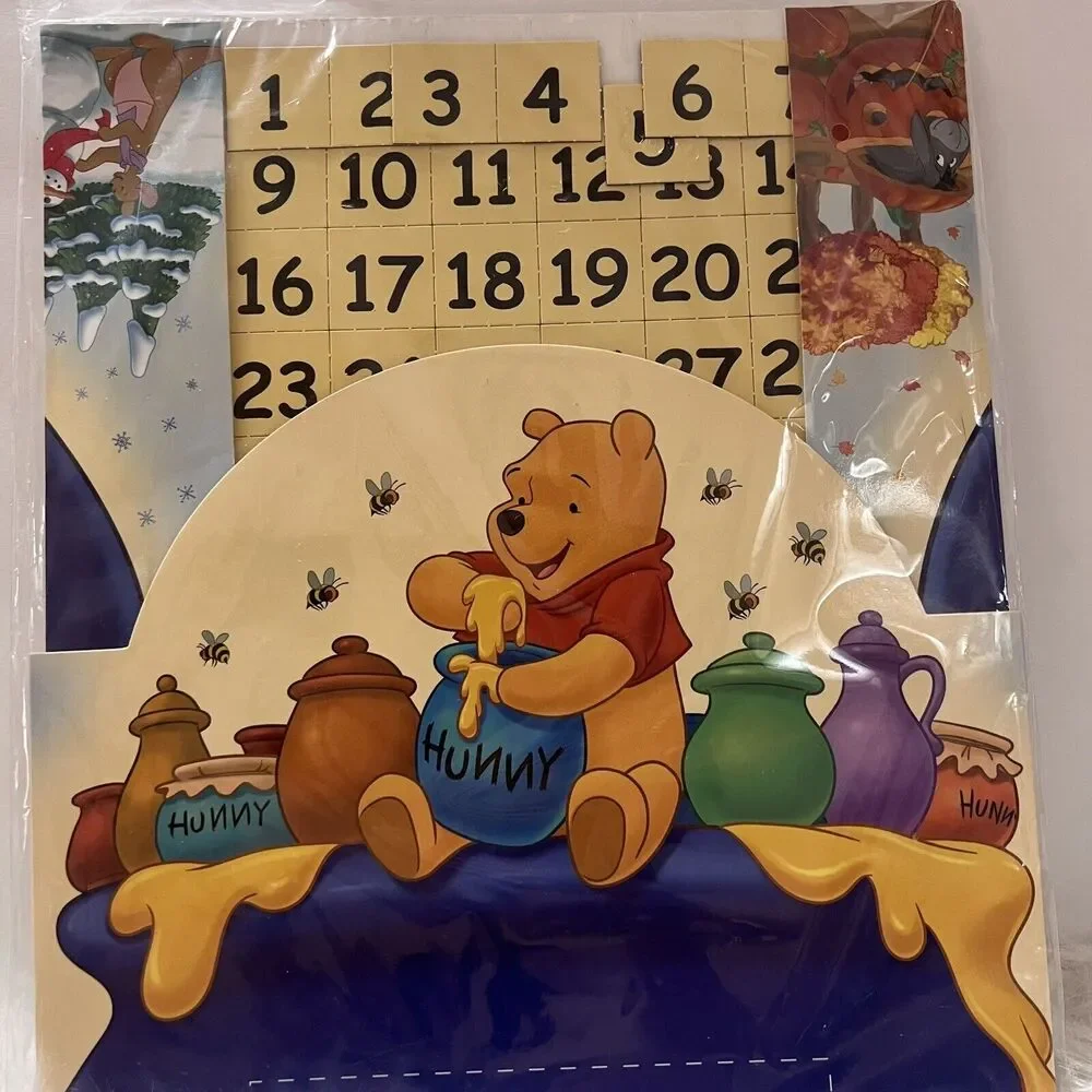 Disney Winnie the Pooh Perpetual Calendar Magnetic Cardboard Unopened NIP